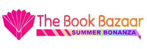 The Book Bazaar Summer Bonanza Logo. It's very colorful with pinks, purples, and oranges.